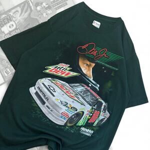 Y2K Green Nascar Dale Earnhardt Jr. Mountain Dew Graphic Tee
